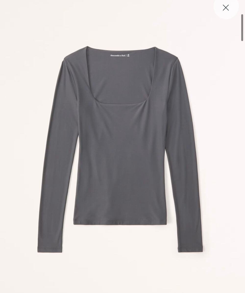 New Abercrombie & Fitch Soft Matte Seamless Square neck Top Size Medium MSRP $45